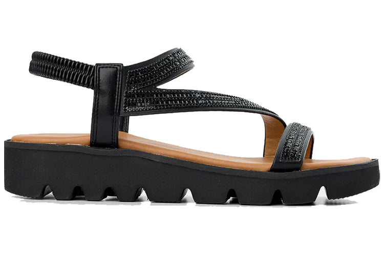 Heavenly Feet Fresco Black Womens Sandals