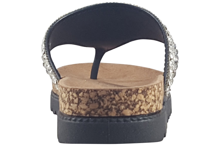 Heavenly Feet Hart Black Womens Sandals