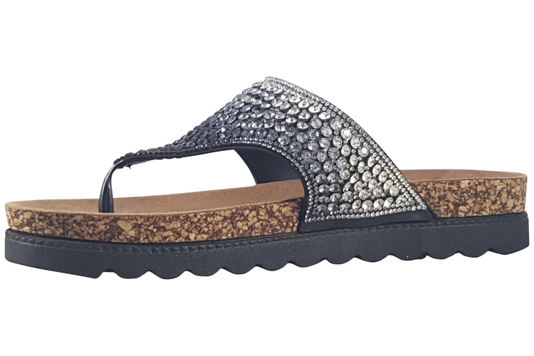 Heavenly Feet Hart Black Womens Sandals