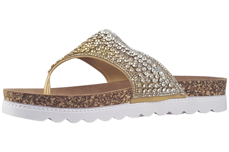 Heavenly Feet Hart Gold Womens Sandals