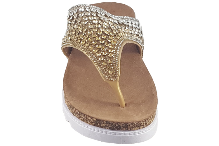 Heavenly Feet Hart Gold Womens Sandals
