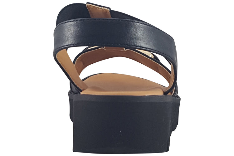 Heavenly Feet Lulu Black Womens Sandals