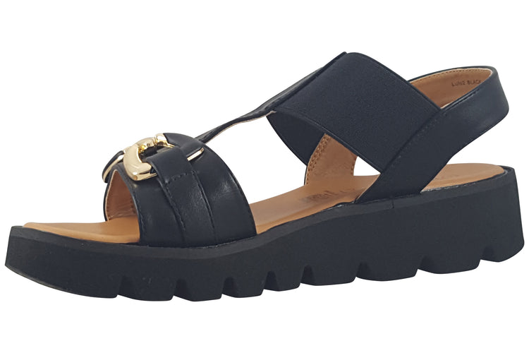 Heavenly Feet Lulu Black Womens Sandals