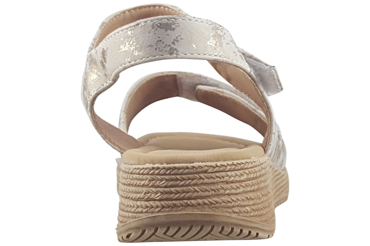 Heavenly Feet Mavis Cloud Beige Gold Womens Sandals