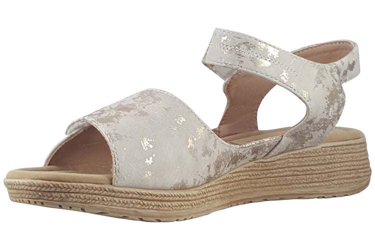 Heavenly Feet Mavis Cloud Beige Gold Womens Sandals