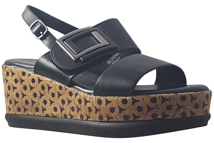 Heavenly Feet Morven Black Womens Sandals