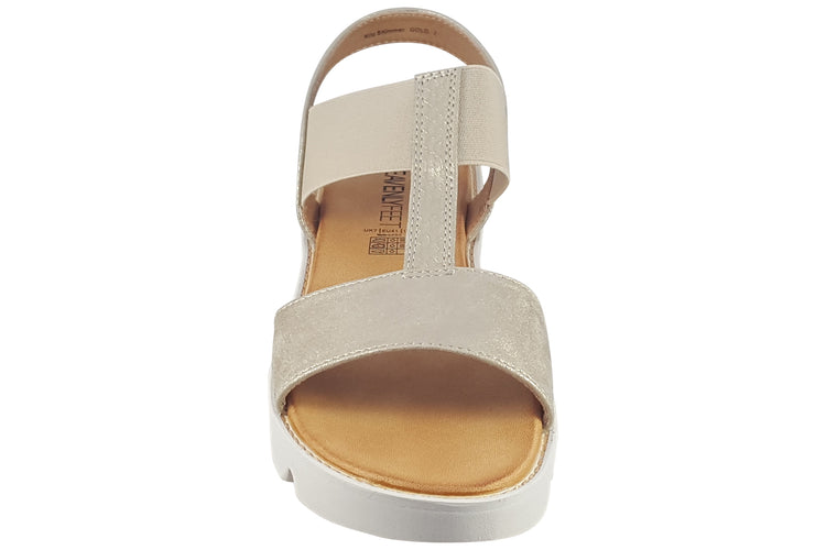 Heavenly Feet Ritz Shimmer Gold Womens Sandals