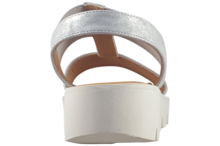 Heavenly Feet Ritz Shimmer Silver Womens Sandals
