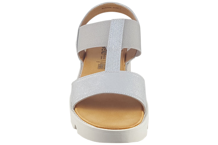 Heavenly Feet Ritz Shimmer Silver Womens Sandals
