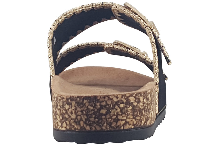 Heavenly Feet Sandy Black Womens Sandals