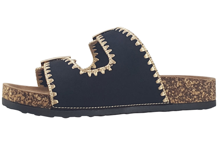 Heavenly Feet Sandy Black Womens Sandals