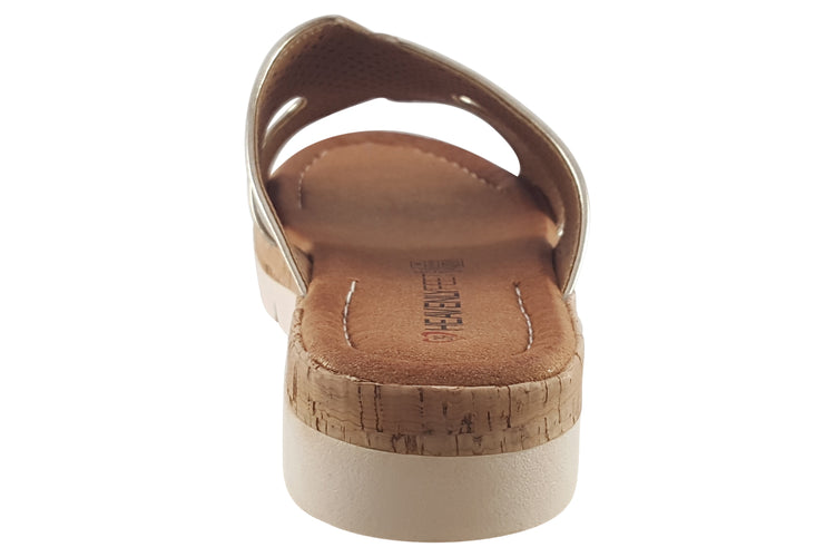 Heavenly Feet Shayla Gold Womens Sandals
