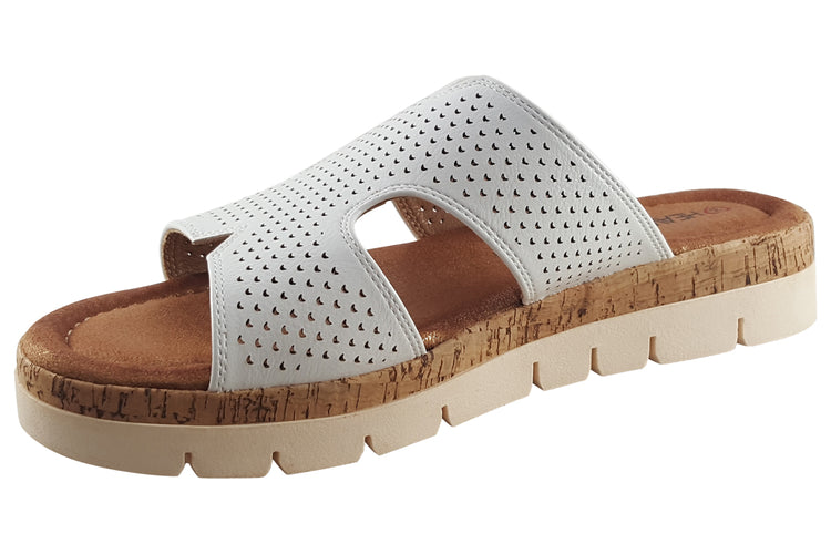 Heavenly Feet Shayla White Womens Sandals