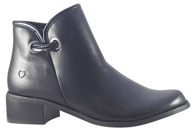 Heavenly Feet Sian Black Womens Boots