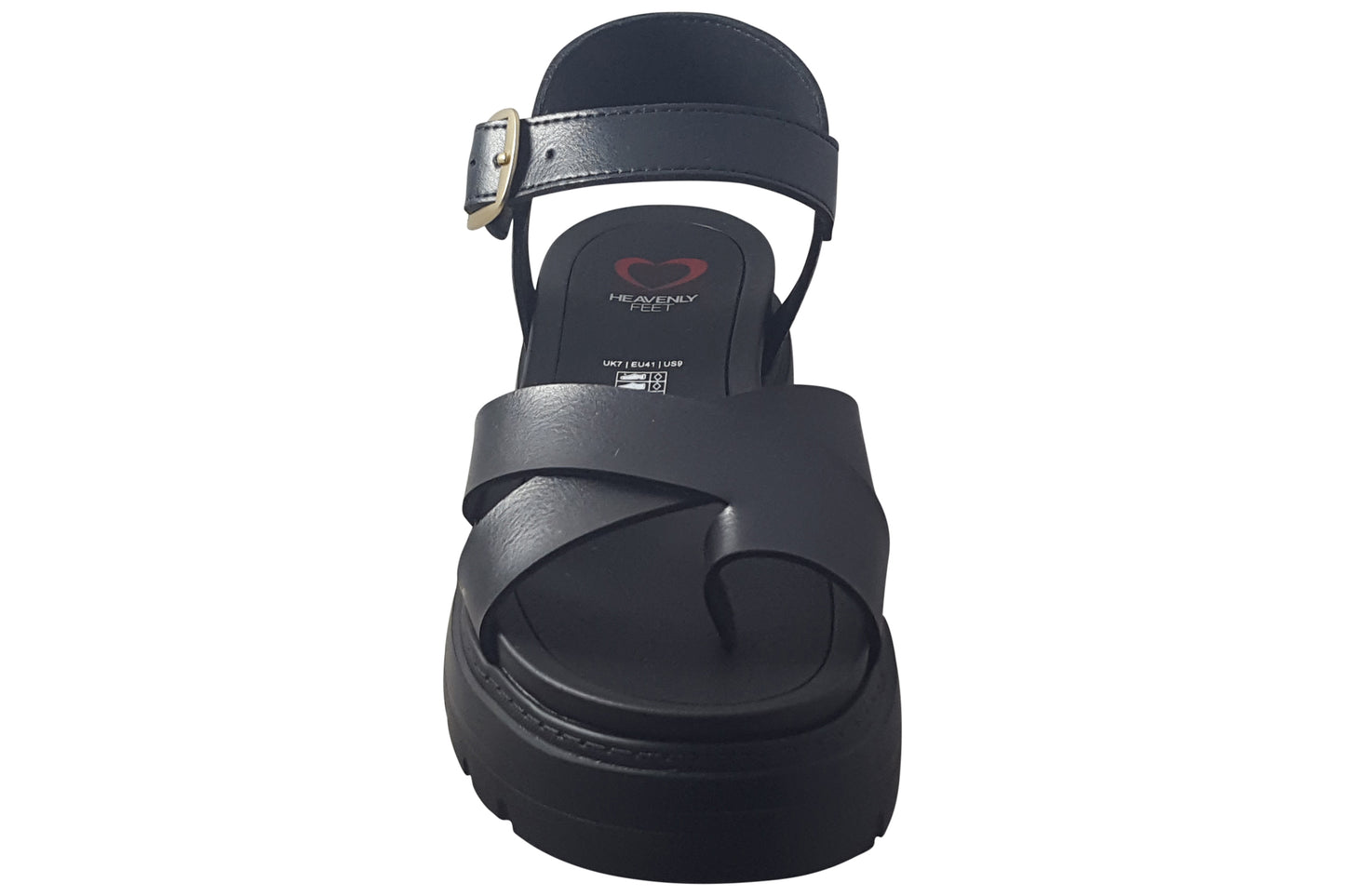 Heavenly Feet Temple Black Womens Sandals
