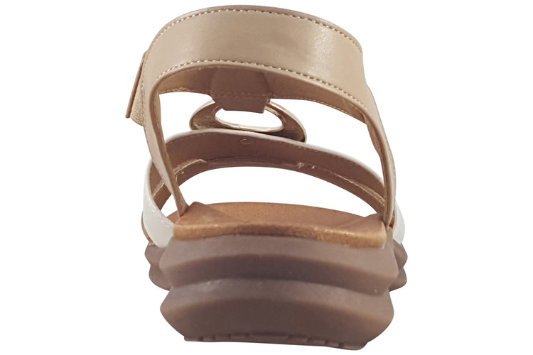 Heavenly Feet Trace Camel/Beige Gold Womens Sandals