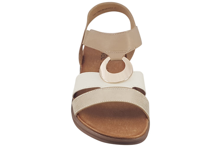 Heavenly Feet Trace Camel/Beige Gold Womens Sandals