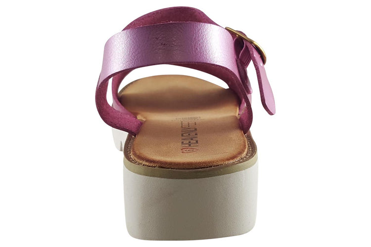 Heavenly Feet Trudy Pink Met Womens Sandals