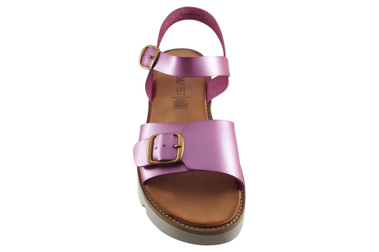 Heavenly Feet Trudy Pink Met Womens Sandals