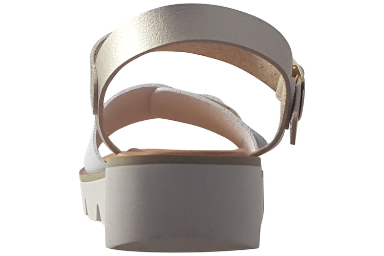 Heavenly Feet Trudy Gold/White Womens Sandals