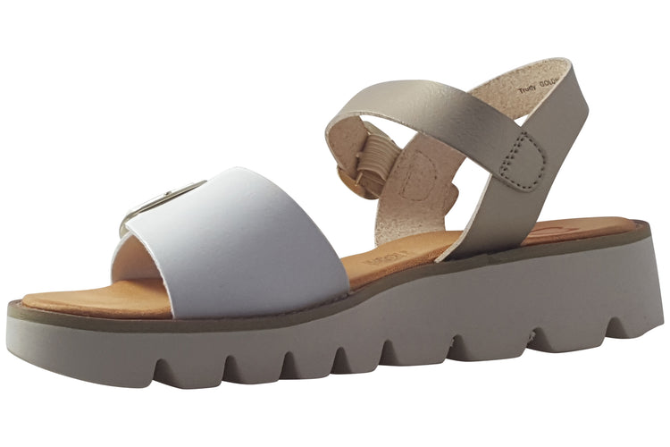 Heavenly Feet Trudy Gold/White Womens Sandals