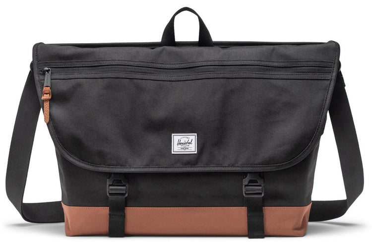 Herschel Cove Messenger Bag Black/Saddle Brown Womens Bags