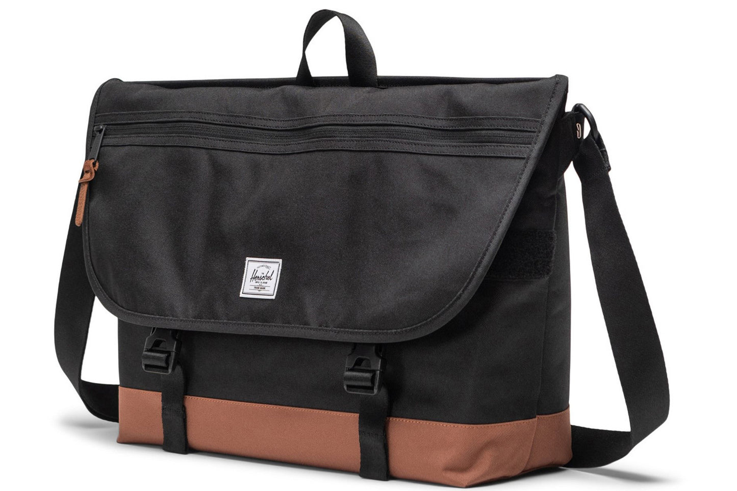 Herschel Cove Messenger Bag Black/Saddle Brown Womens Bags