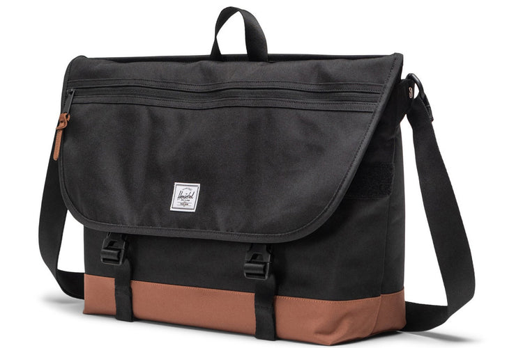 Herschel Cove Messenger Bag Black/Saddle Brown Womens Bags