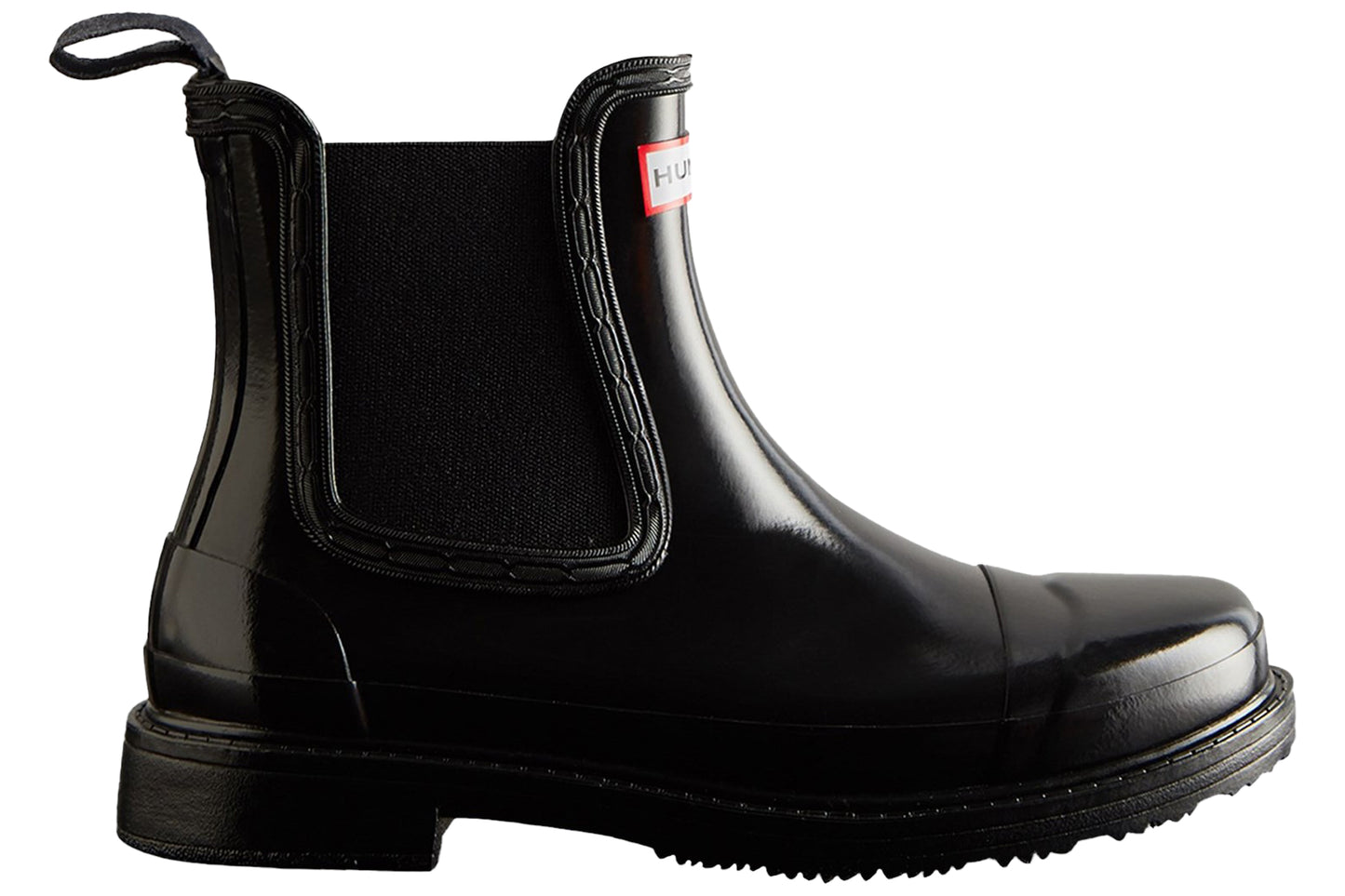 Hunter Commando Gloss Black Womens Wellingtons