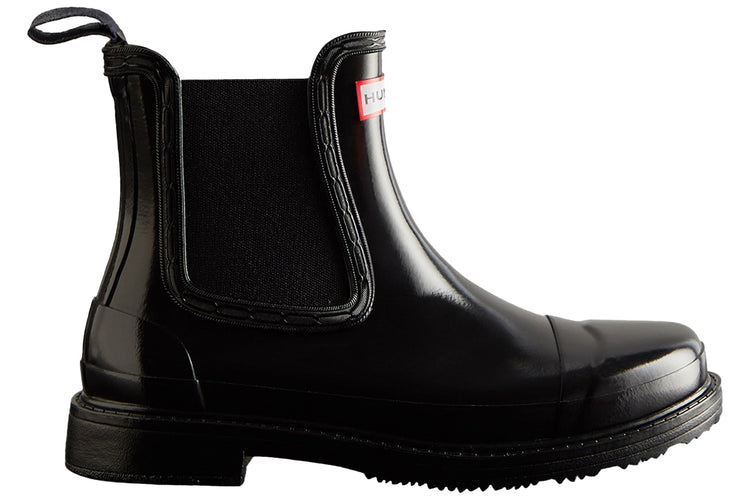 Hunter Commando Gloss Black Womens Wellingtons
