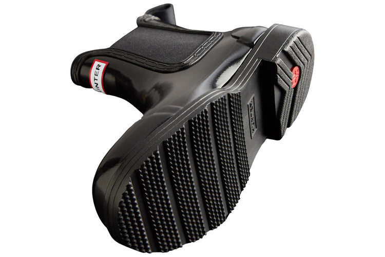Hunter Commando Gloss Black Womens Wellingtons