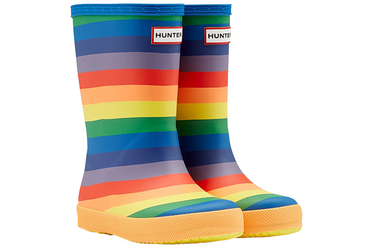 Hunter First Rainbow Print Multicoloured Girls Wellingtons