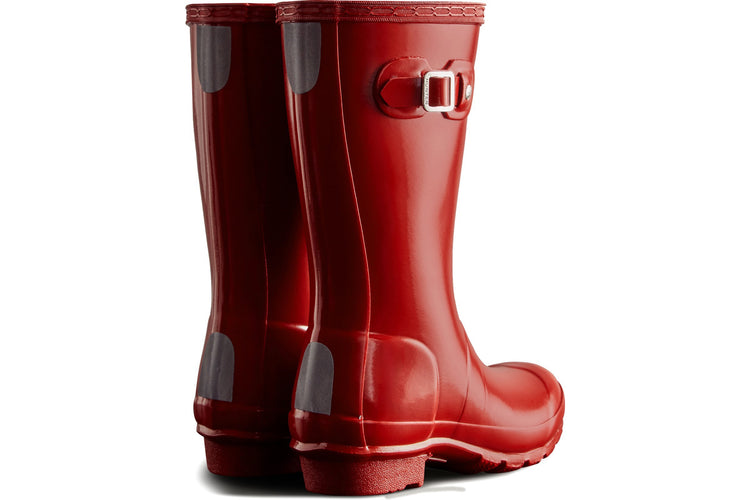 Hunter Junior Orignals Gloss Boot Military Red Boys Wellingtons