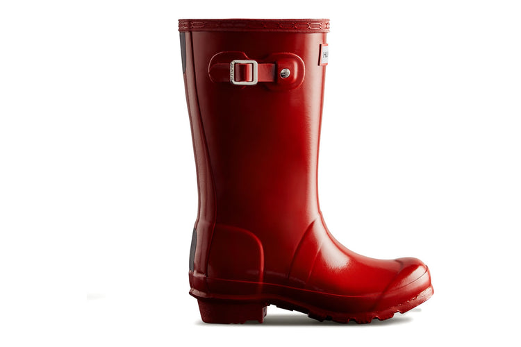 Hunter Junior Orignals Gloss Boot Military Red Boys Wellingtons