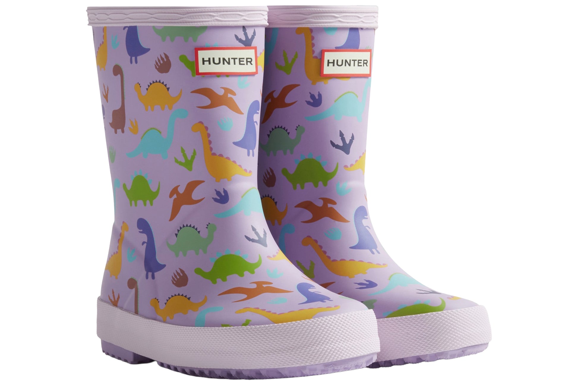 hunter-kids-dinosaur-boot-purple-dinosaur-childrens-wellingtons-right-angle-pair