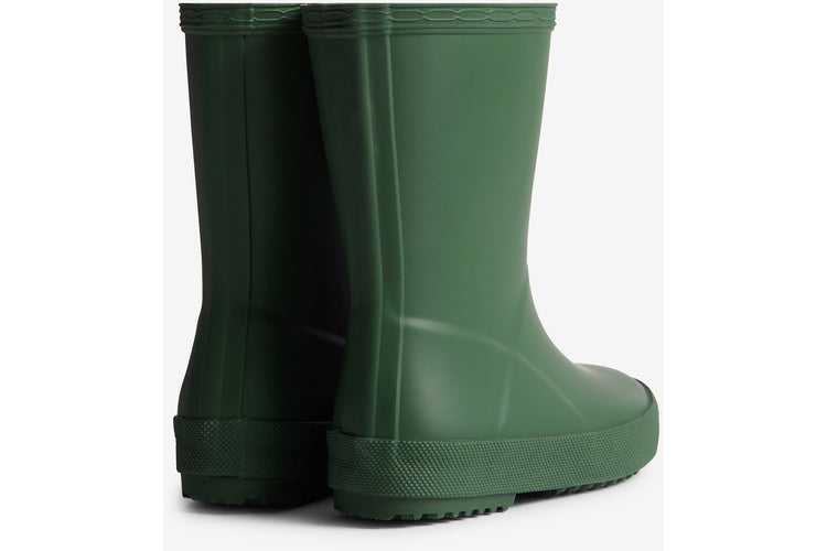 Hunter Kids First (Matte) Green Boys Wellingtons
