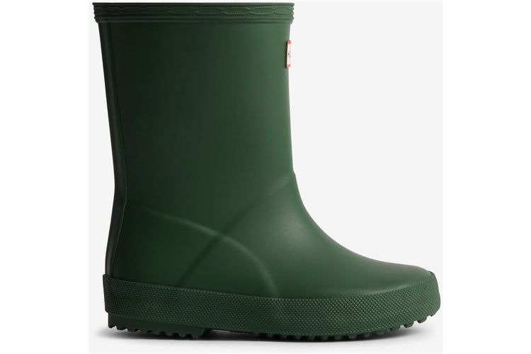 Hunter Kids First (Matte) Green Boys Wellingtons