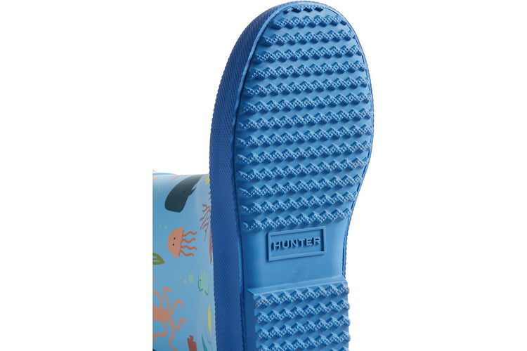 Hunter Kids First Classic Amplifying Blue/Dragonfly Blue Boys Wellingtons