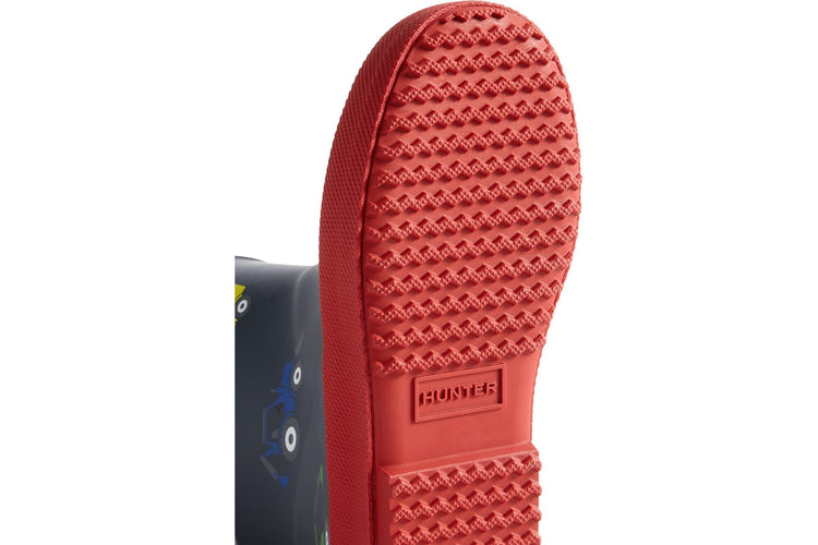 Hunter Kids First Construction Hunter Navy/Military Red Boys Wellingtons