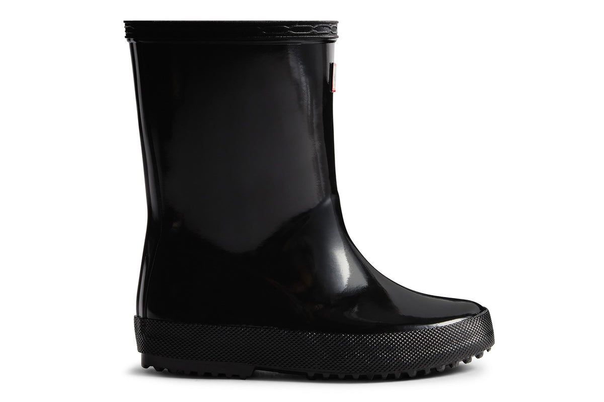 Hunter Kids First (Gloss) Black Girls Wellingtons