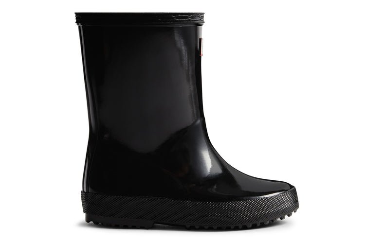Hunter Kids First (Gloss) Black Girls Wellingtons