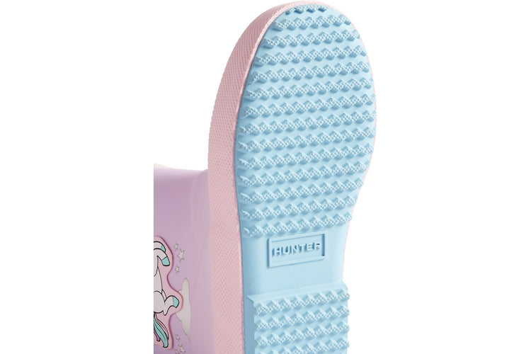 Hunter Kids First Unicorn Print Blue Frost/ Parfait Pink Girls Wellingtons