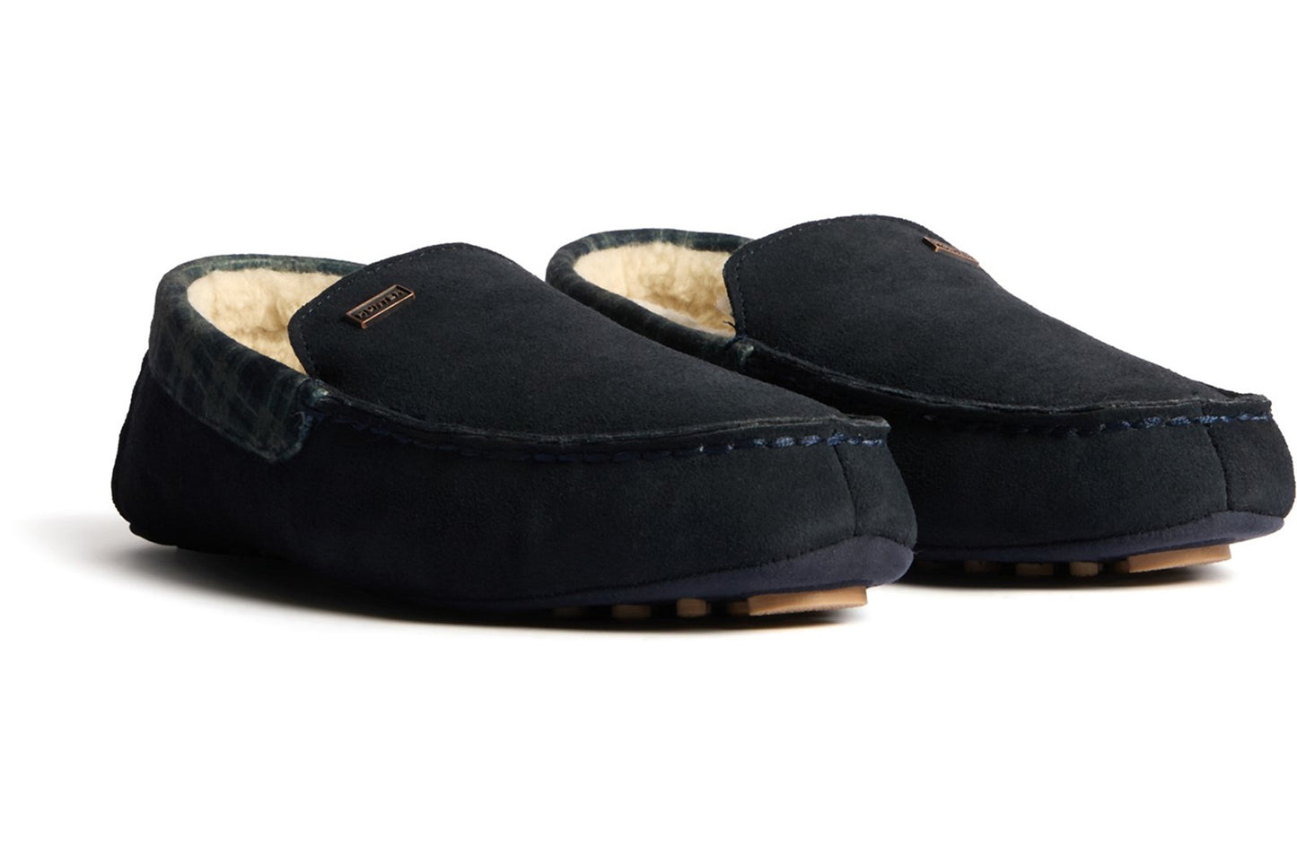 Hunter Moccassin Navy Mens Slippers
