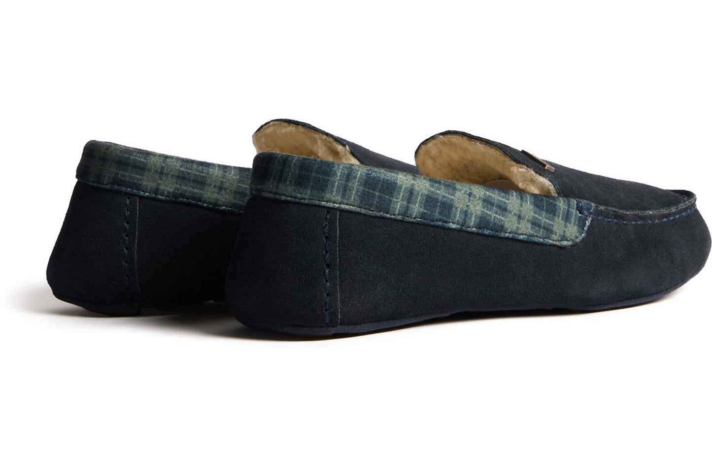 Hunter Moccassin Navy Mens Slippers