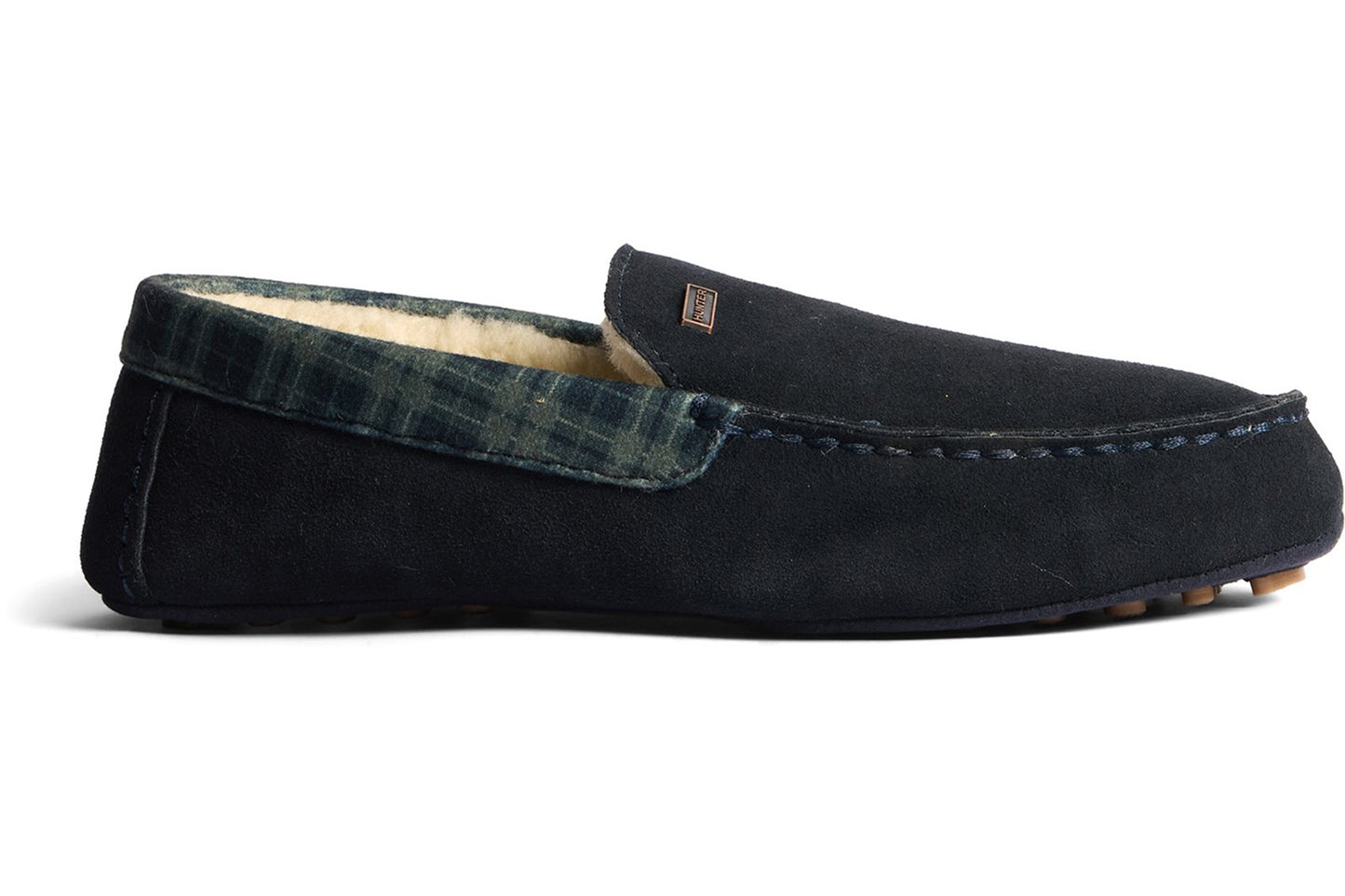 Hunter Moccassin Navy Mens Slippers