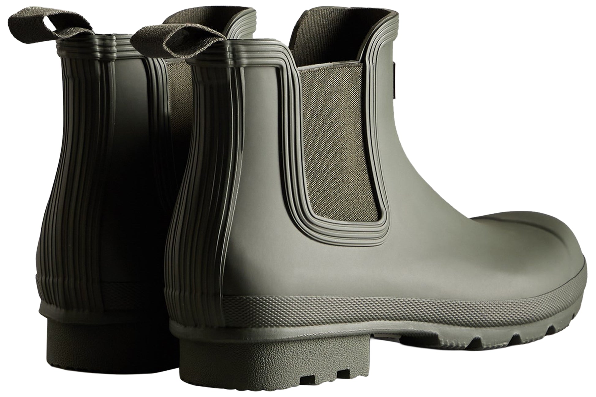 hunter-original-chelsea-dark-olive-plain-rubber-wellingtons-back-pair