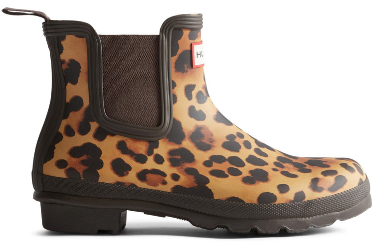 Hunter Original Chelsea Leopard Leopard Print Womens Wellingtons