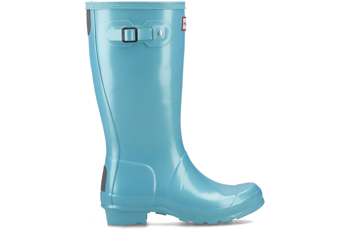 Hunter Original Pearlised Pool Blue Boys Wellingtons