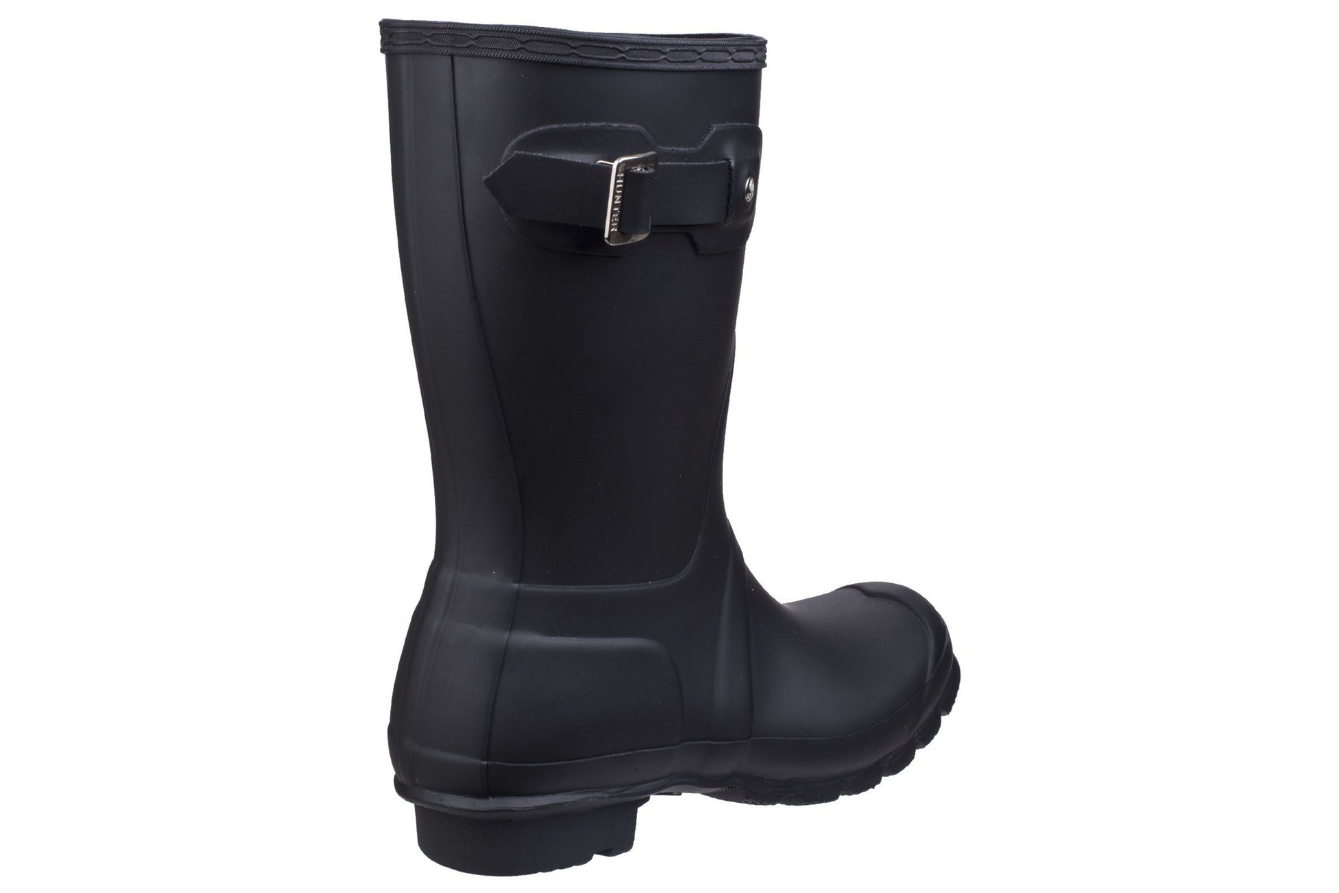 hunter-original-short-black-patterned-wellingtons-back