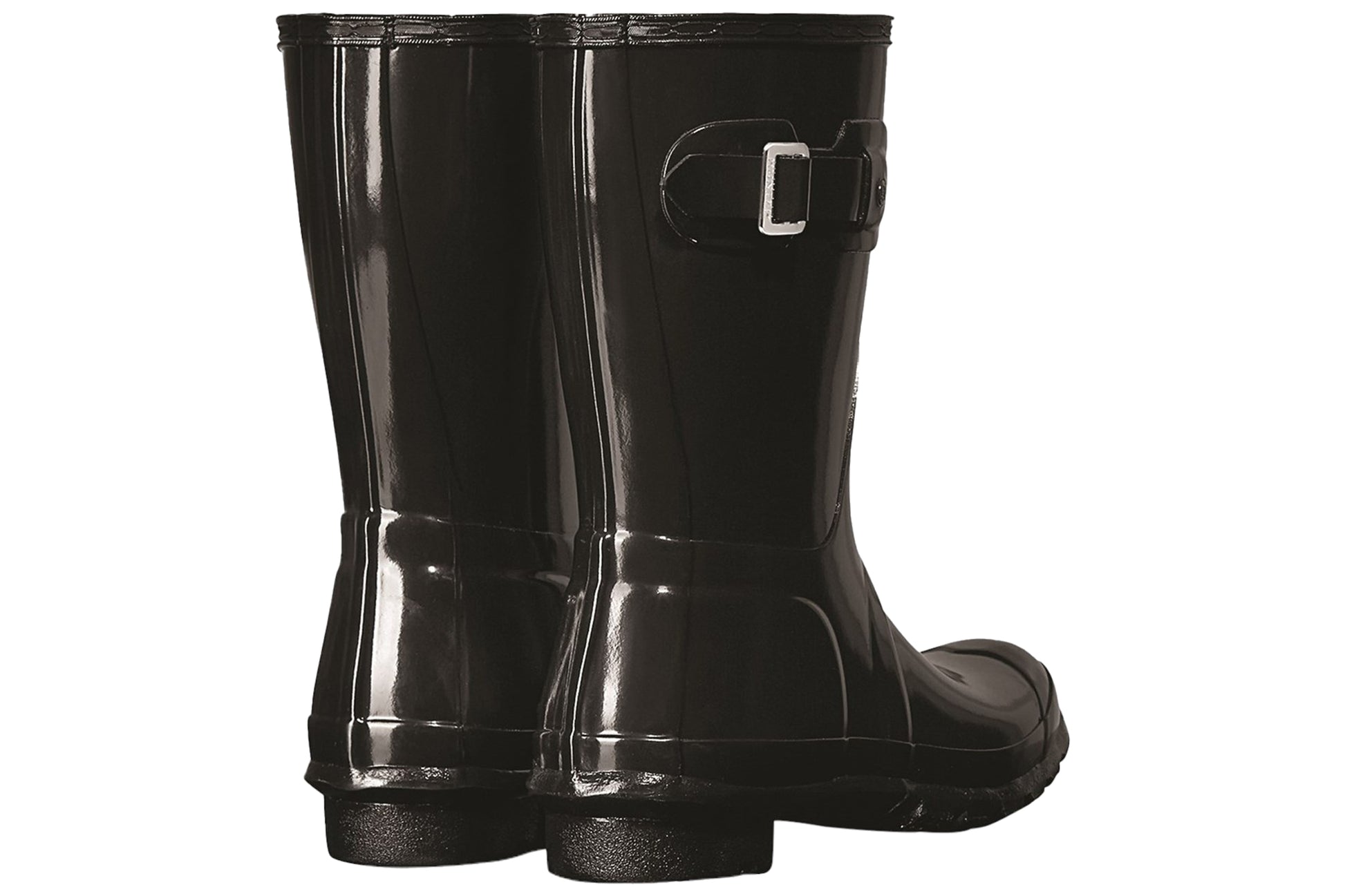 hunter-original-short-gloss-black-patterned-wellingtons-back-pair